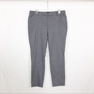 Adrienne Vittadini Gingham Dress Ankle Pants, Size 12, Blue